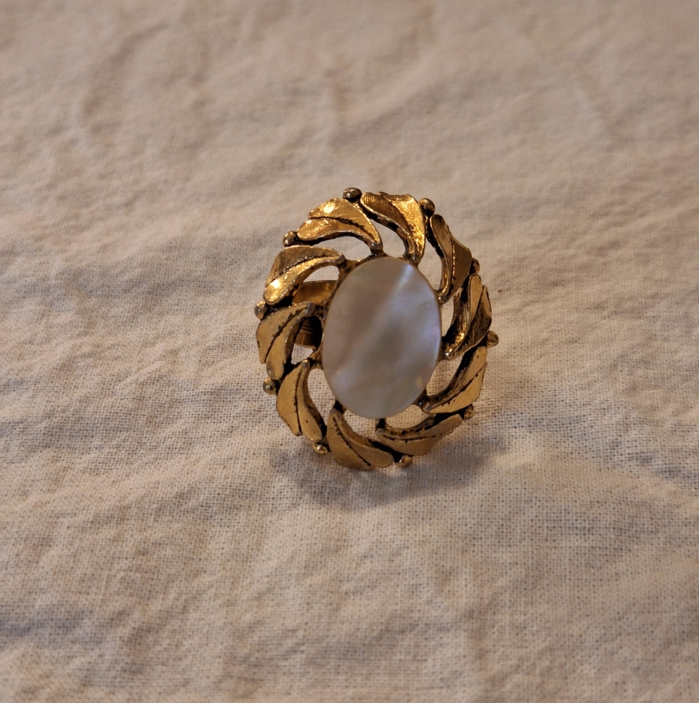 Gold Mother of Pearl Ring